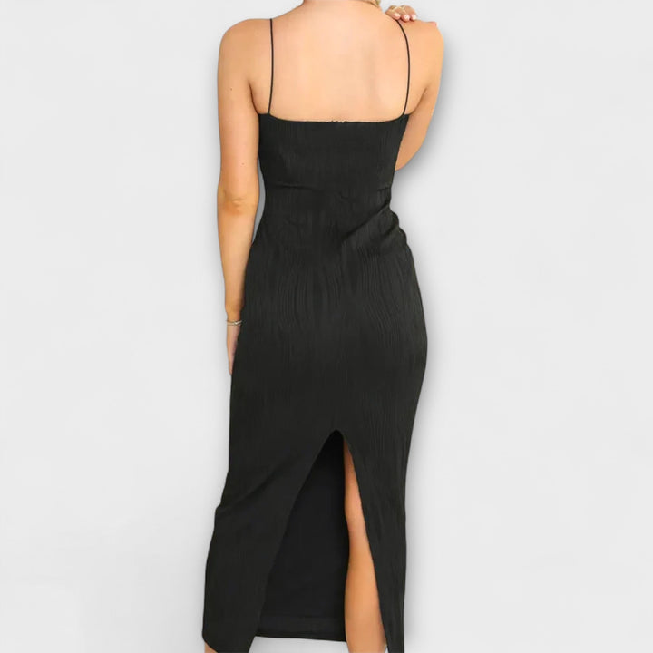 Hannah - Schickes ärmelloses gerafftes langes Kleid