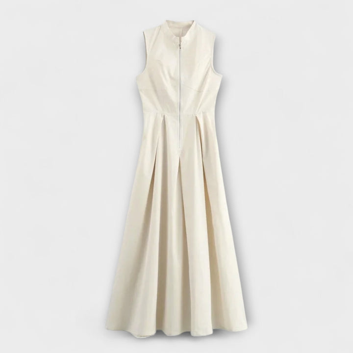 Eva - Ärmelloses Plissee Bodycon Midi Kleid