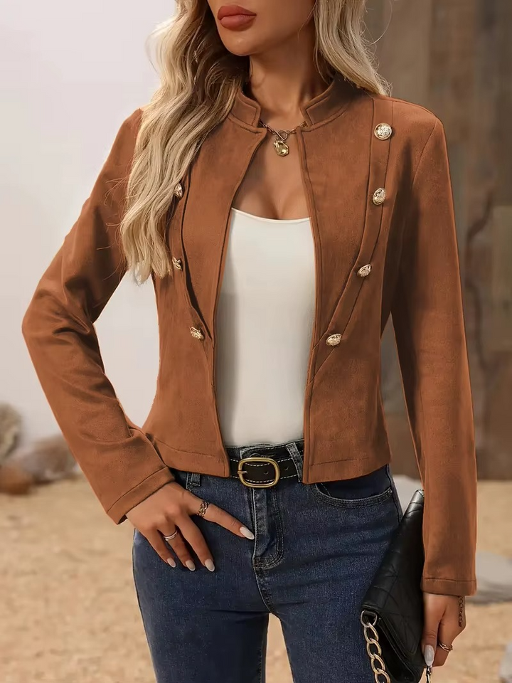 Brigitte - Kurze Retro-Doppelreihige Jacke