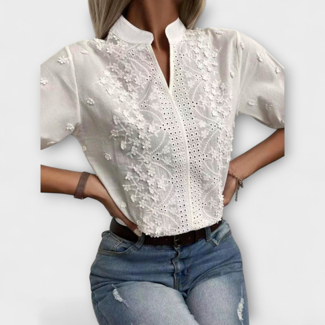 Simone - Mila Bluse mit exquisiter Stickerei