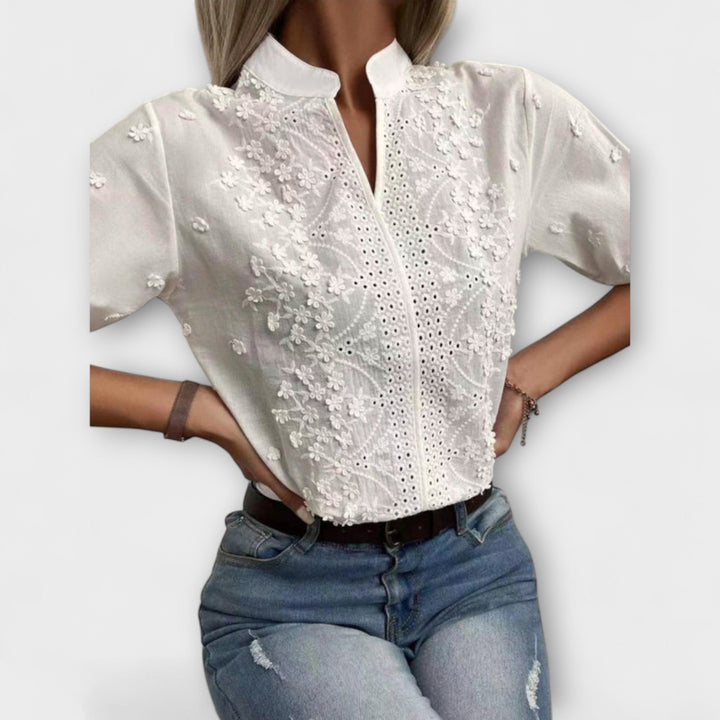 Simone - Mila Bluse mit exquisiter Stickerei