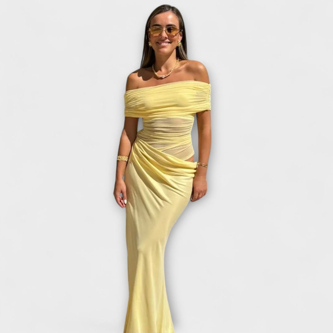 Evelyn - Rüschendes Unregelmäßiges Kleid