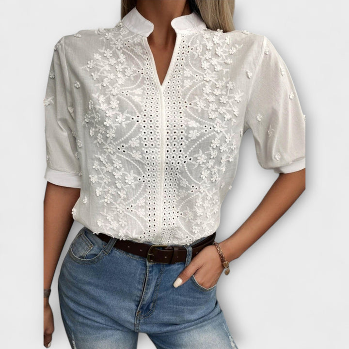 Simone - Mila Bluse mit exquisiter Stickerei