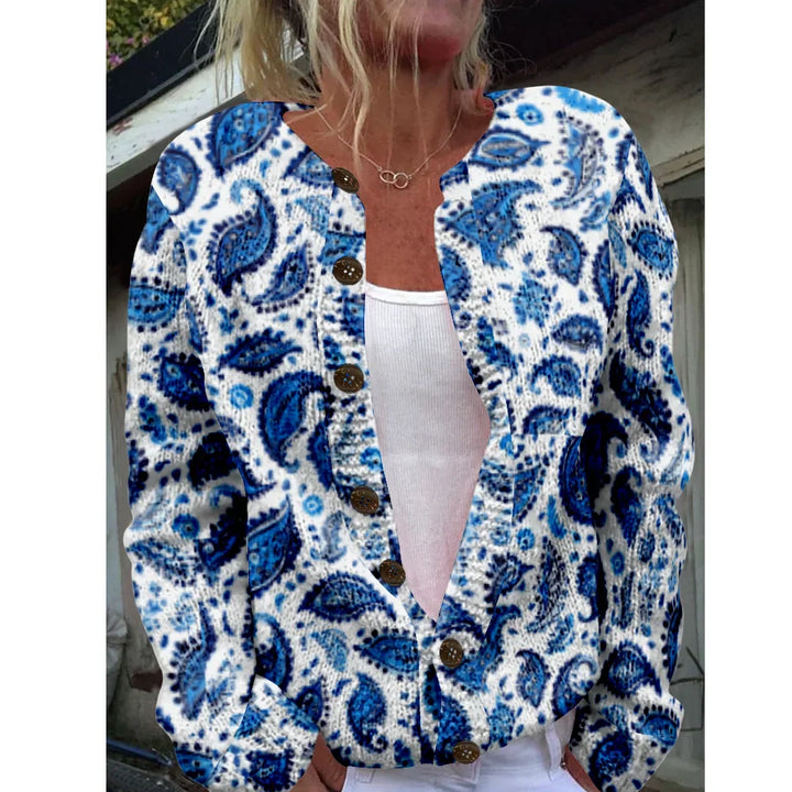 Marlis -Schicke Strickjacke mit Print