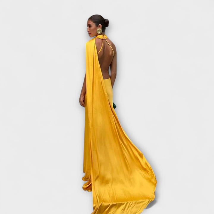 Anika - Schickes Off-Shoulder Halter Maxikleid