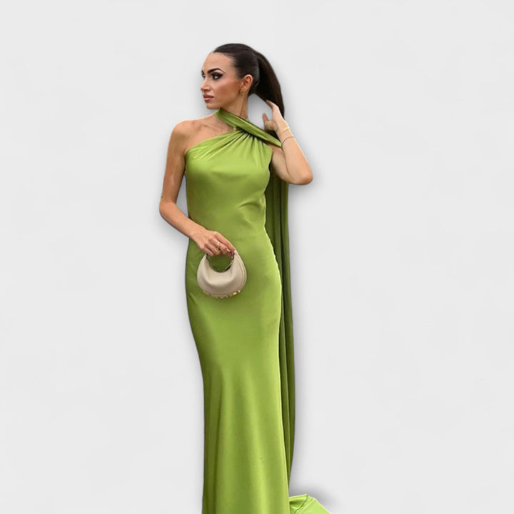 Anika - Schickes Off-Shoulder Halter Maxikleid