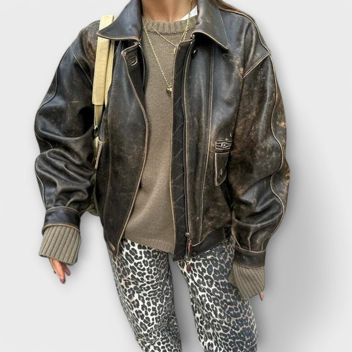 Selma – Vintage-Jeans Mit Wildem Leopardenprint