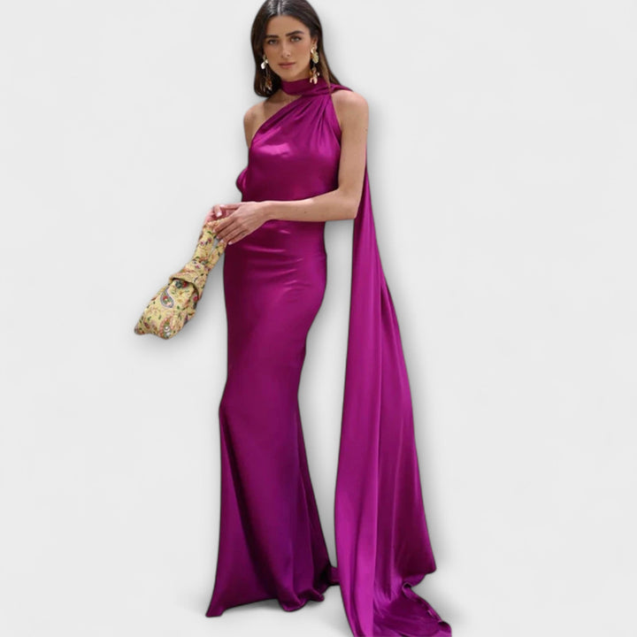 Anika - Schickes Off-Shoulder Halter Maxikleid
