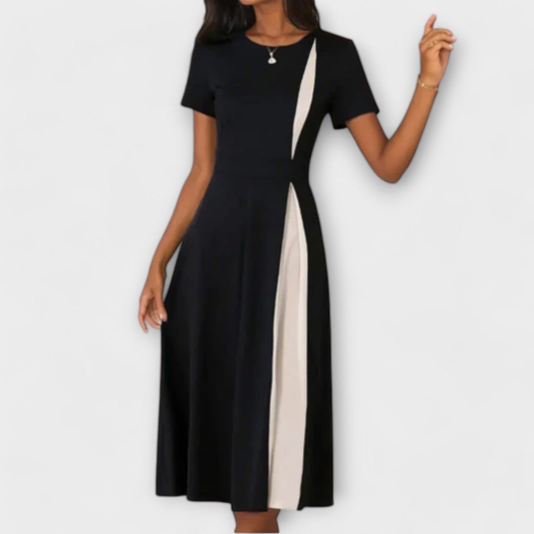 Belinda - Schwarz-weißes Midikleid