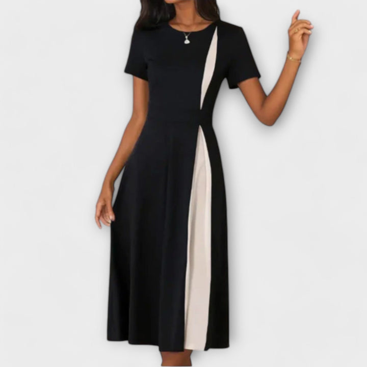 Belinda - Schwarz-weißes Midikleid