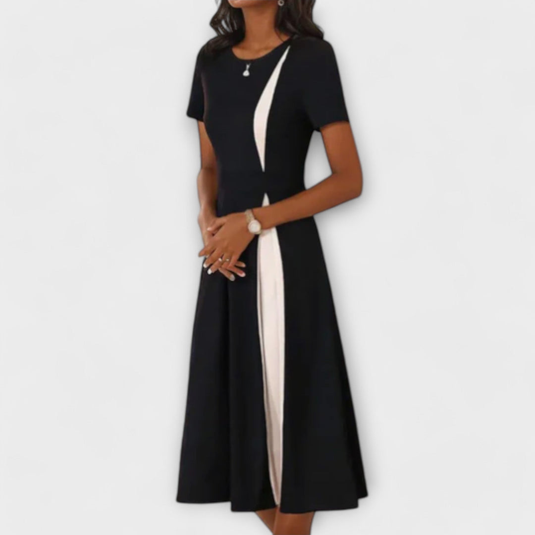 Belinda - Schwarz-weißes Midikleid