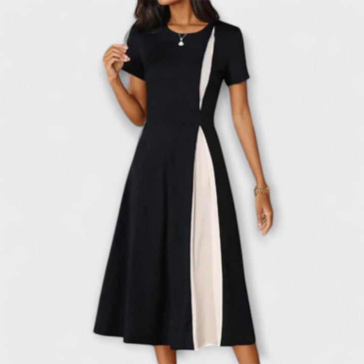 Belinda - Schwarz-weißes Midikleid