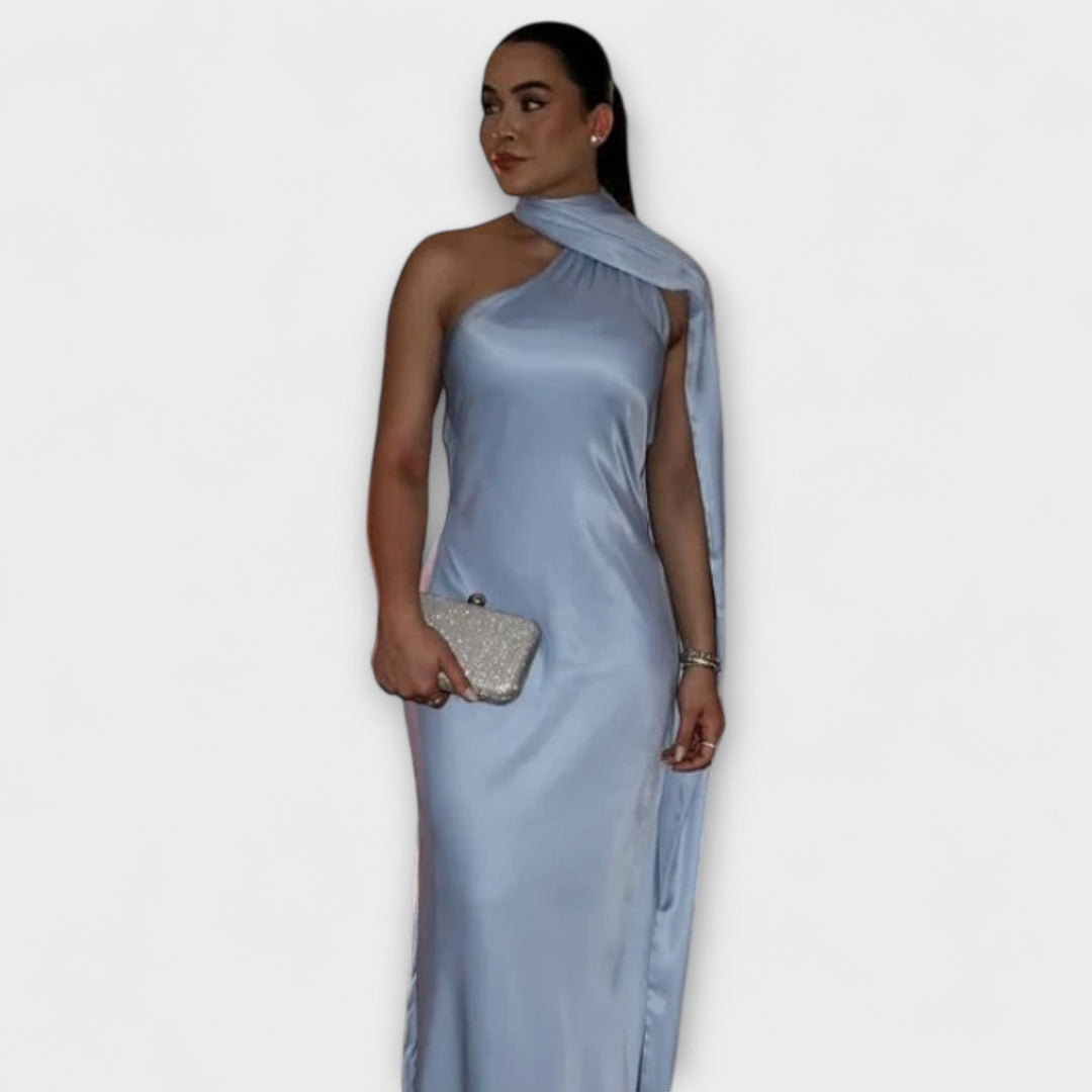 Anika - Schickes Off-Shoulder Halter Maxikleid