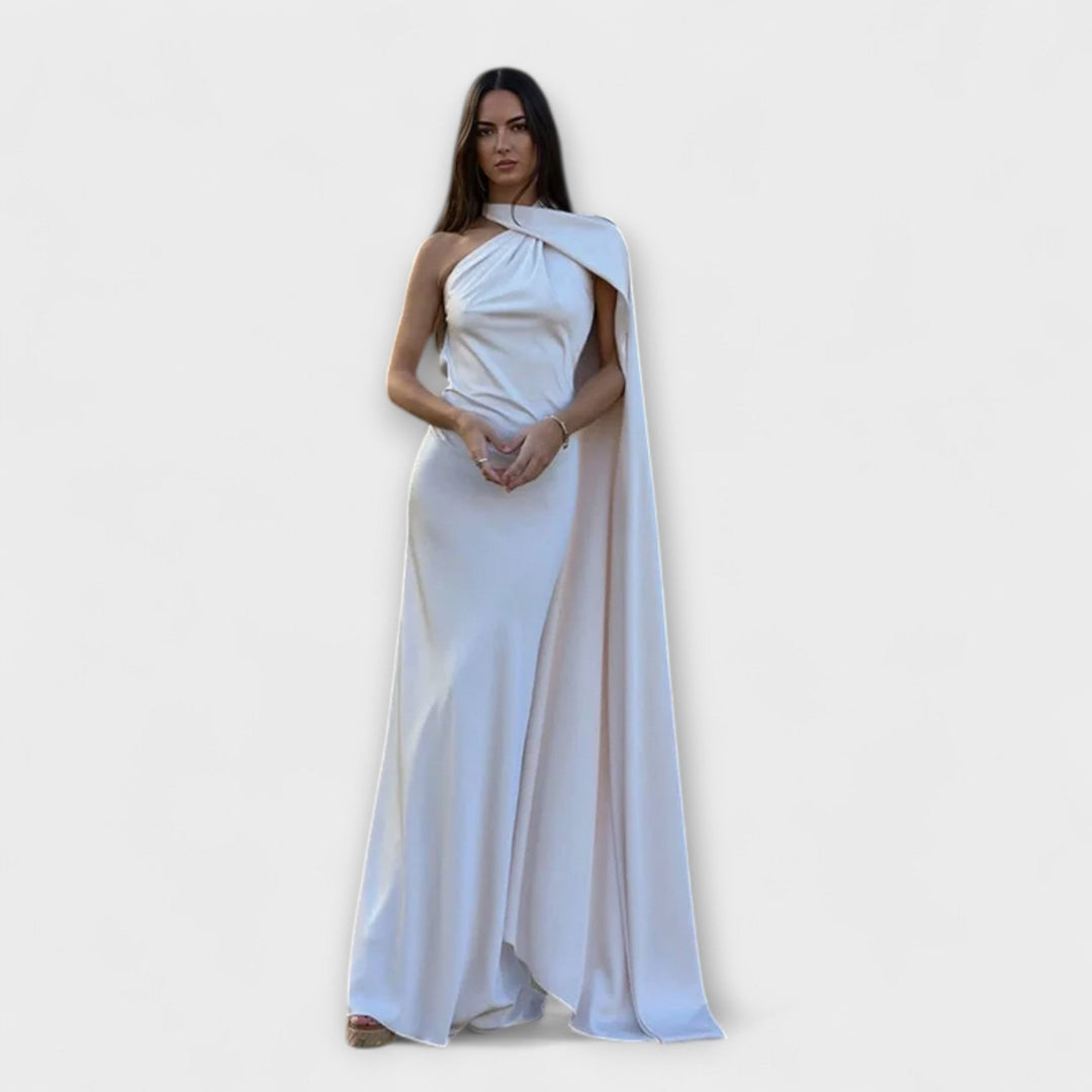 Anika - Schickes Off-Shoulder Halter Maxikleid