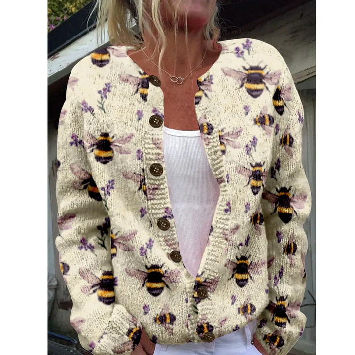 Gundula -Schicke Strickjacke mit Print