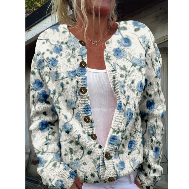 Rosamund - Schicke Strickjacke mit Print