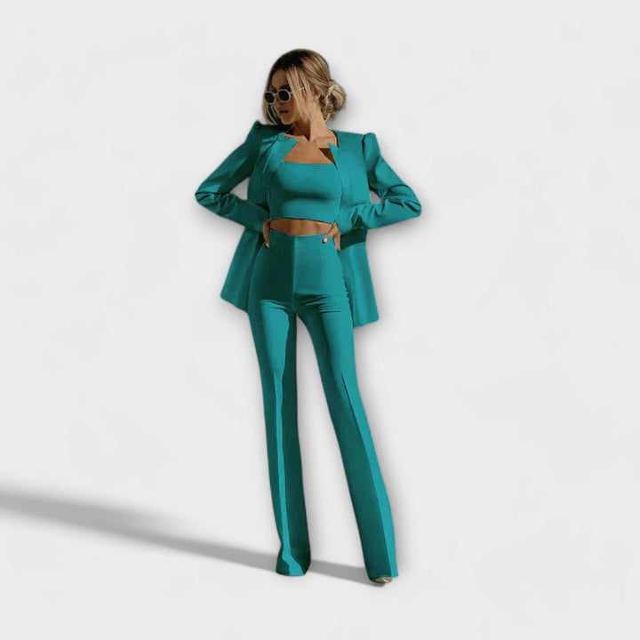 Clarissa - Stilvolles 3-teiliges Set (Blazer, Oberteil, Hose)
