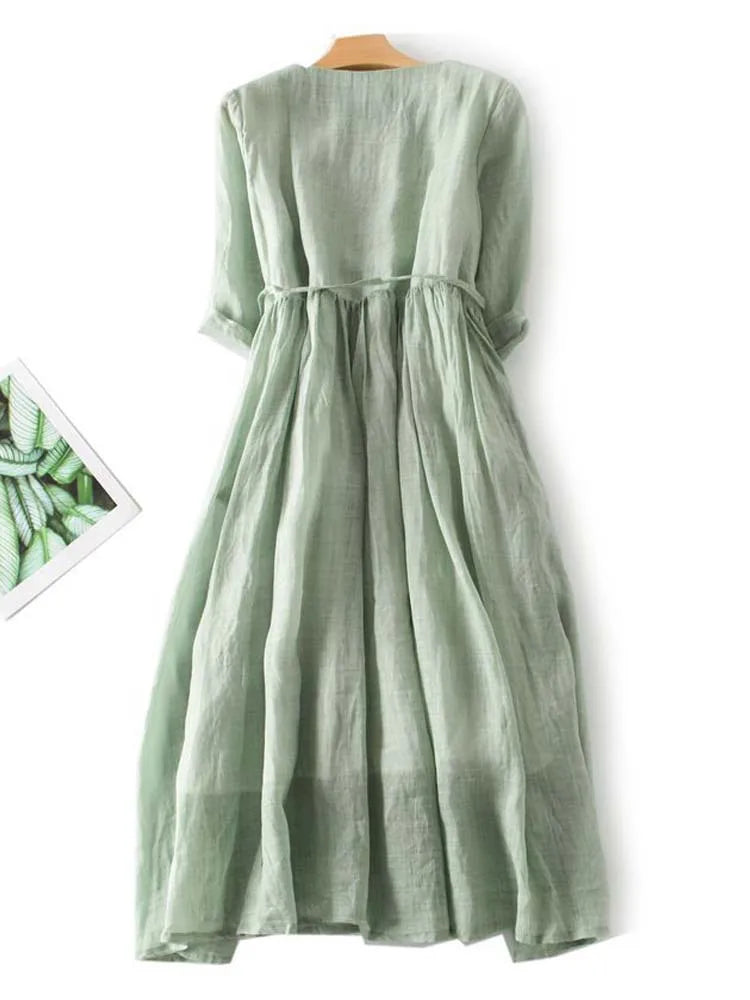 Maira - Retro Damenkleid mit Bindegürtel