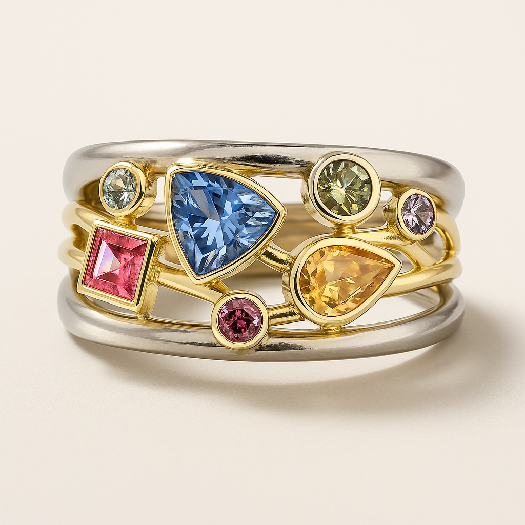 Ilse – Vintage-Ring mit bunten Zirkonia-Steinen