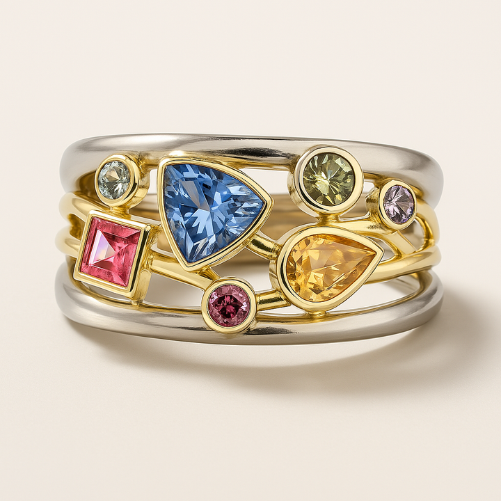 Ilse – Vintage-Ring mit bunten Zirkonia-Steinen