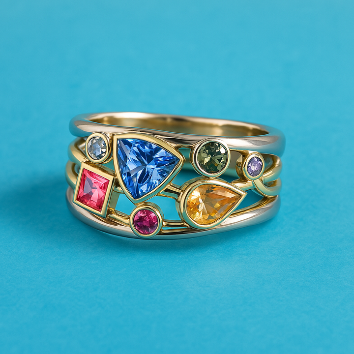 Ilse – Vintage-Ring mit bunten Zirkonia-Steinen