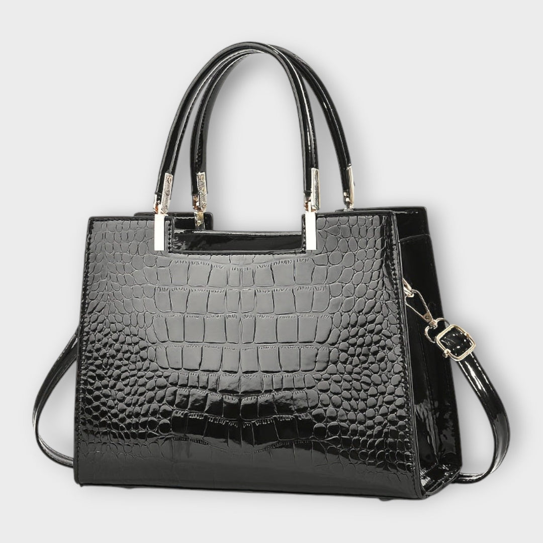 Ilse -  Glänzende Krokodilledermuster-Handtasche