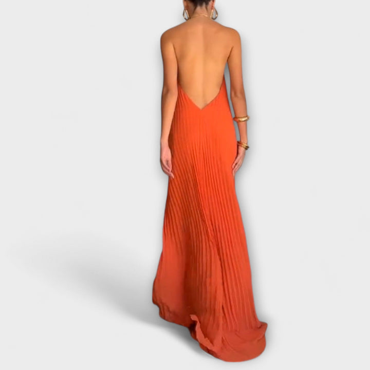 Hildegard - Schickes Kleid mit Plissee-Ausschnitt