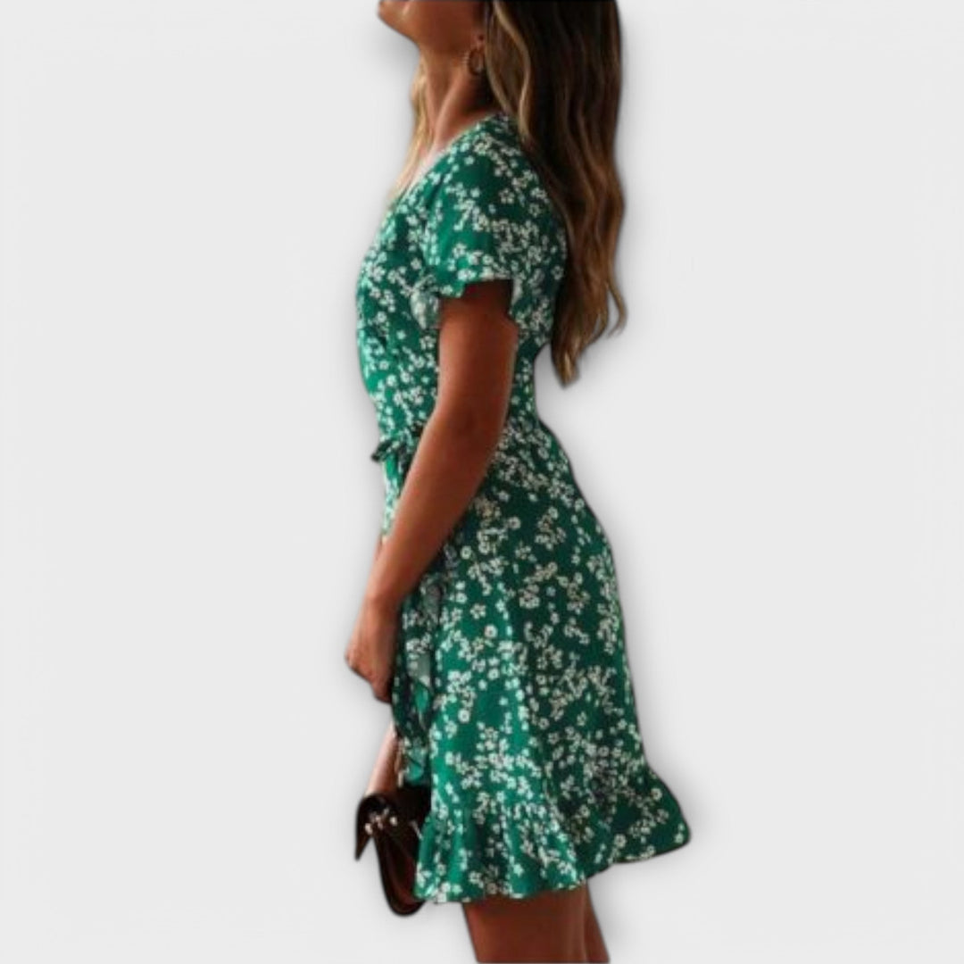 Florentine - Kurzes Boho-Kleid in Grün