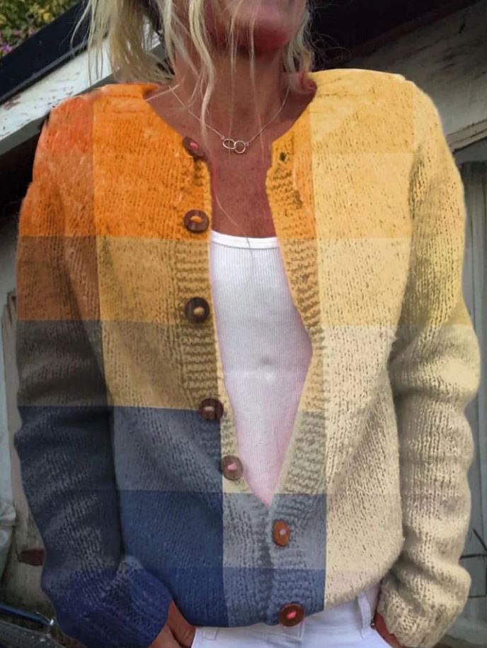 Ylvie - Strickjacke mit geometrischem Print
