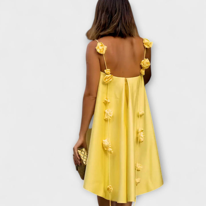 Rabea - Stilvolles Floralprint-Loses Mini-Kleid mit Trägern