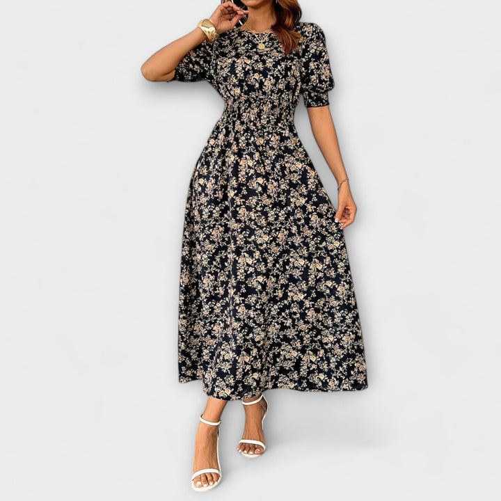 Käthe - Kleid mit Rundhalsausschnitt und Blumenmuster