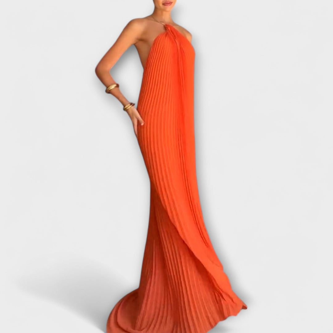 Hildegard - Schickes Kleid mit Plissee-Ausschnitt
