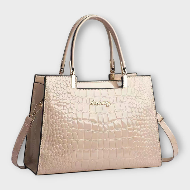 Ilse -  Glänzende Krokodilledermuster-Handtasche