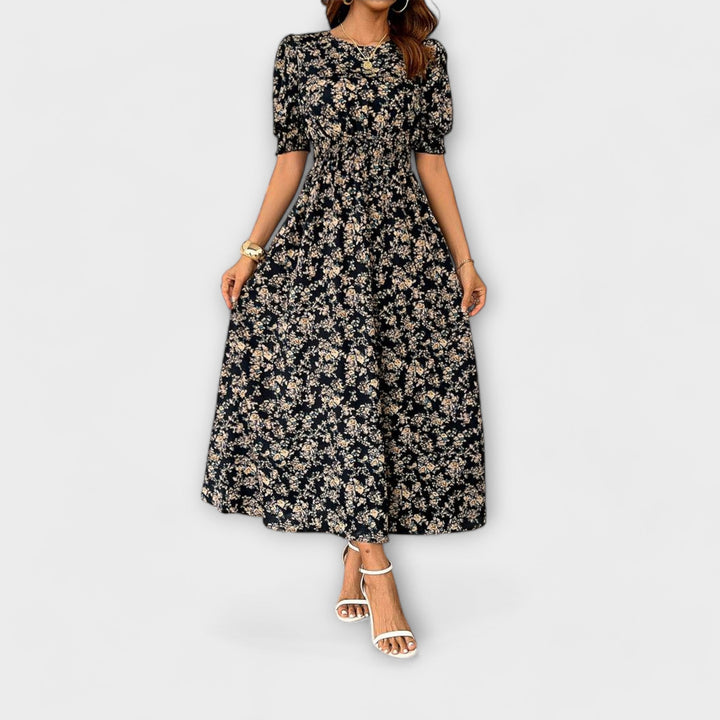 Käthe - Kleid mit Rundhalsausschnitt und Blumenmuster