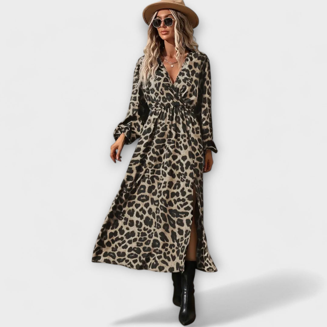 Ute - Stylisches Kleid mit Leopardenmuster