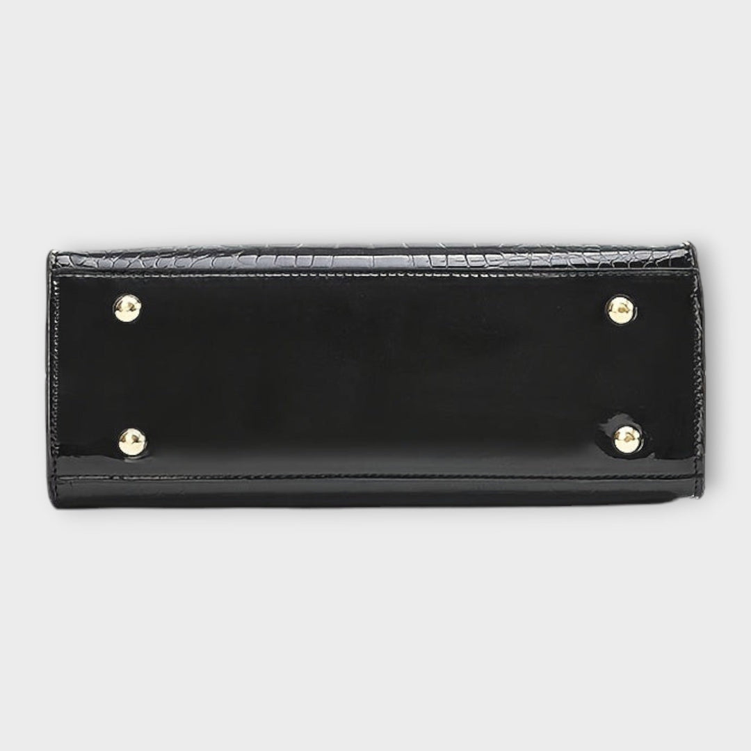 Ilse -  Glänzende Krokodilledermuster-Handtasche