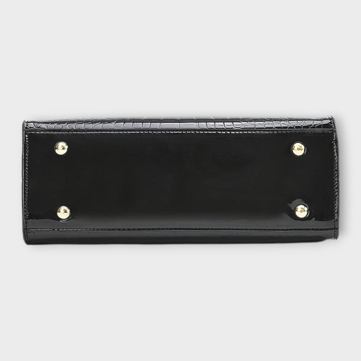 Ilse -  Glänzende Krokodilledermuster-Handtasche