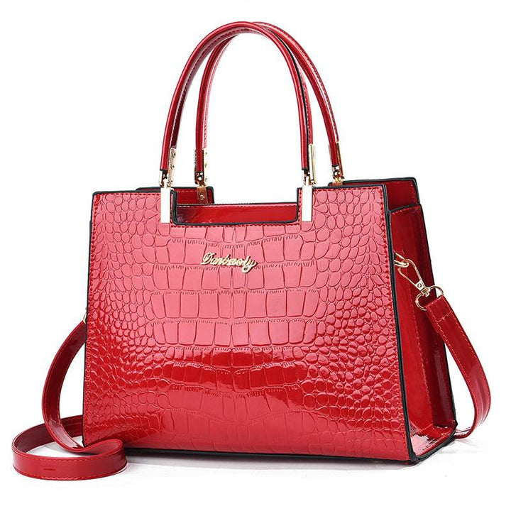 Ilse -  Glänzende Krokodilledermuster-Handtasche