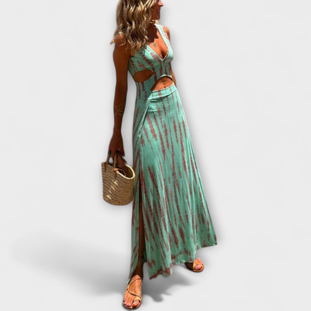Giulia - Eleanor Tie-Dye Cutout Schlitz Stretchkleid