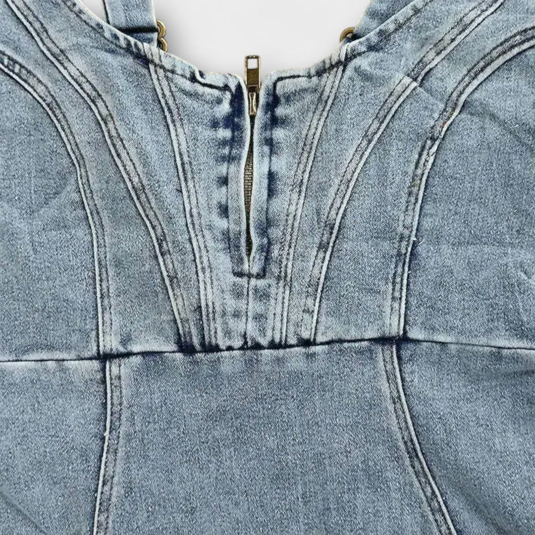 Philomena - Denim-Kleid mit verstellbaren Trägern