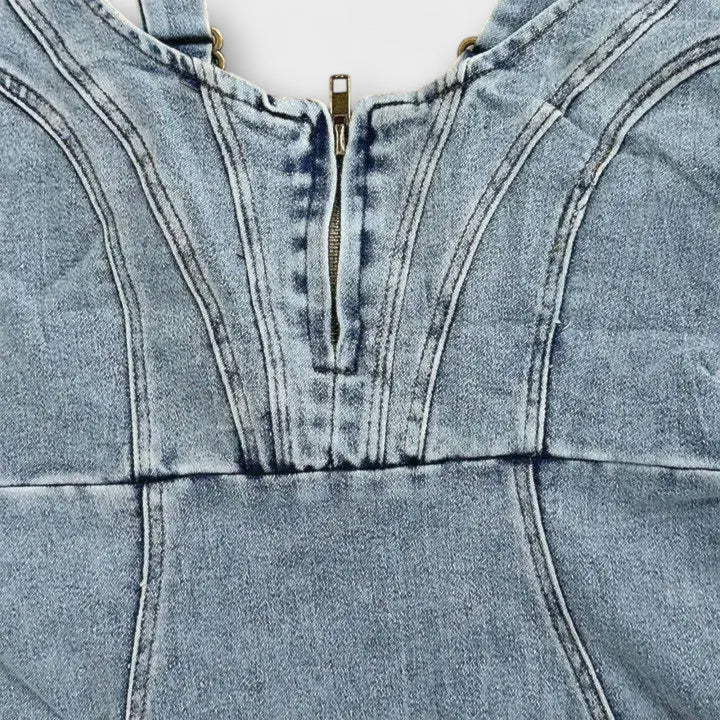Philomena - Denim-Kleid mit verstellbaren Trägern