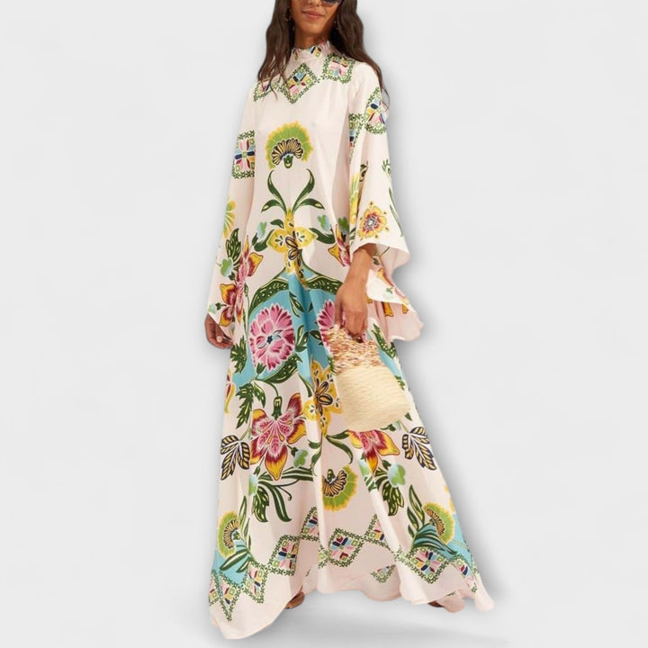 Rita - Elegantes Maxikleid mit floralem Druck und fließendem Design