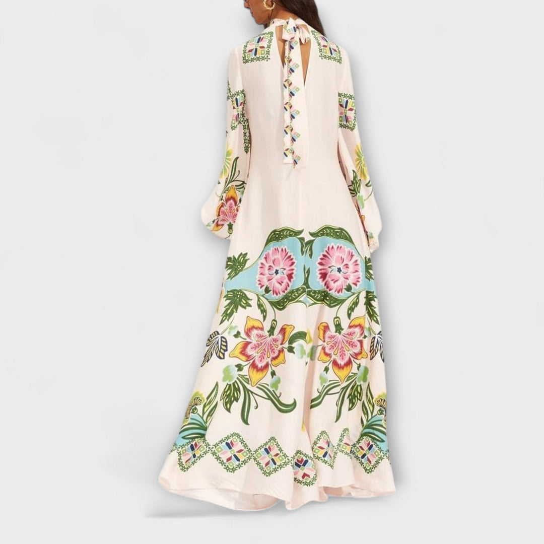Rita - Elegantes Maxikleid mit floralem Druck und fließendem Design