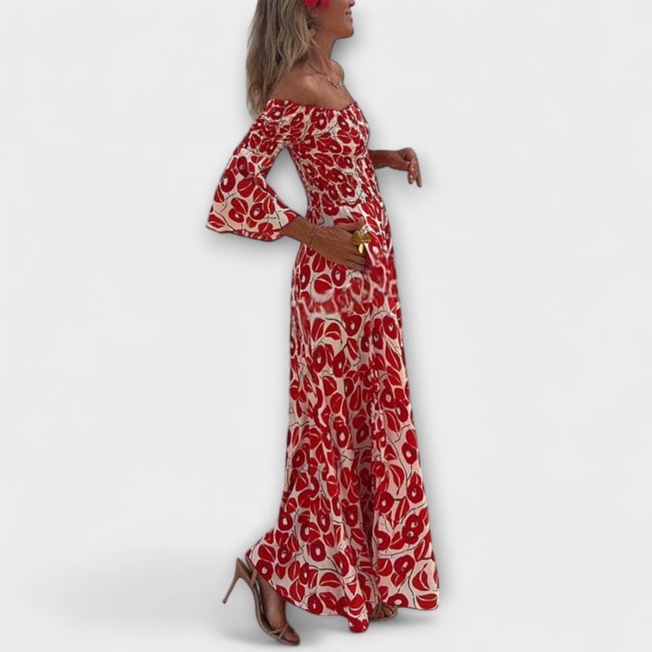 Katharina - Urlaubstaugliches schulterfreies Maxikleid