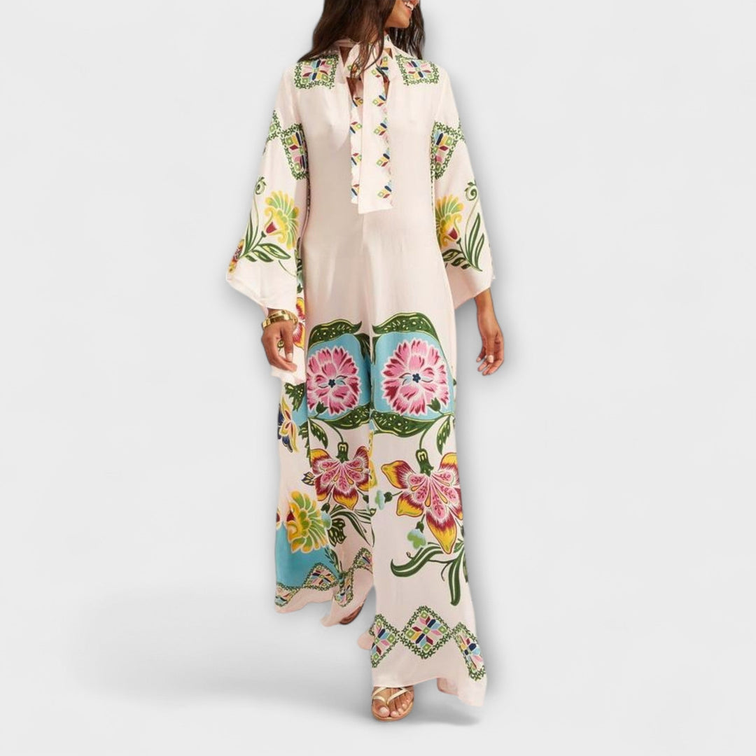 Rita - Elegantes Maxikleid mit floralem Druck und fließendem Design