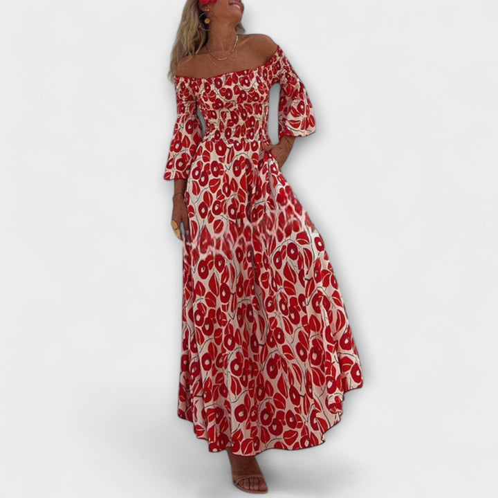 Katharina - Urlaubstaugliches schulterfreies Maxikleid