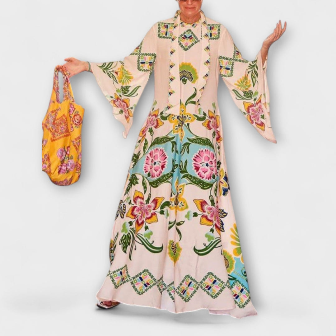 Rita - Elegantes Maxikleid mit floralem Druck und fließendem Design