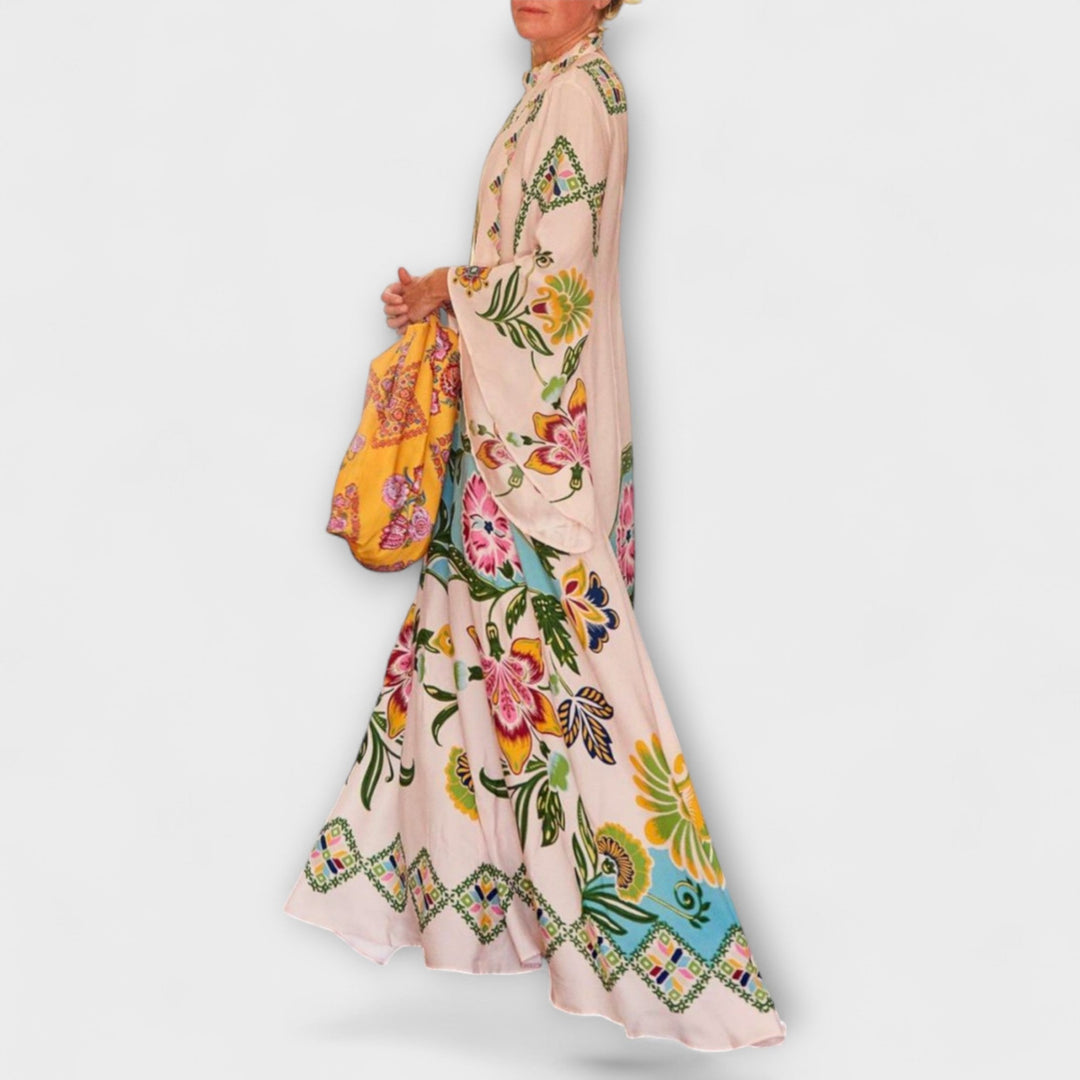 Rita - Elegantes Maxikleid mit floralem Druck und fließendem Design