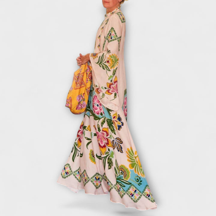 Rita - Elegantes Maxikleid mit floralem Druck und fließendem Design