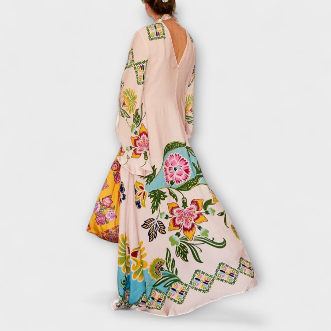 Rita - Elegantes Maxikleid mit floralem Druck und fließendem Design